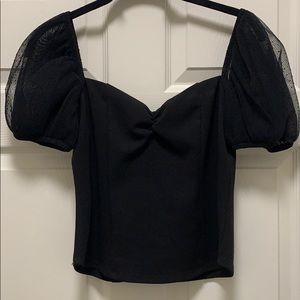 Black puffed sleeve shirt